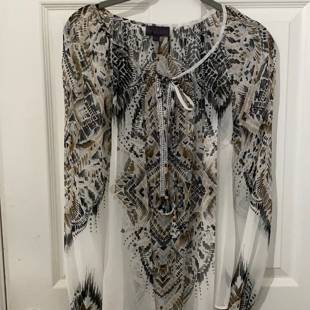 Beautiful Hale Bob Long Sleeve Silk Top XS